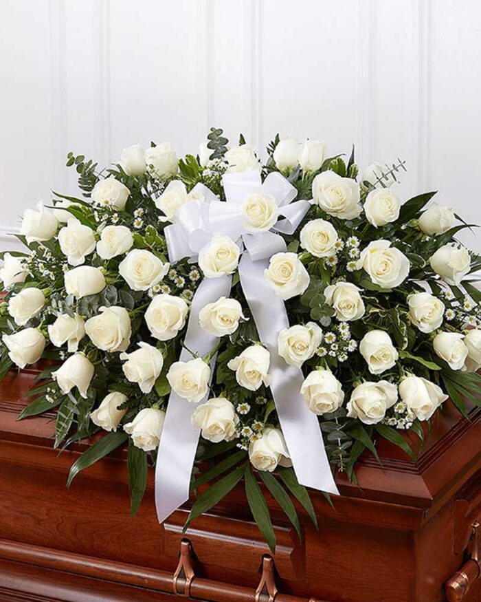 White Rose Casket Spray