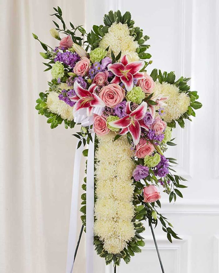 Peach & White Cross Spray