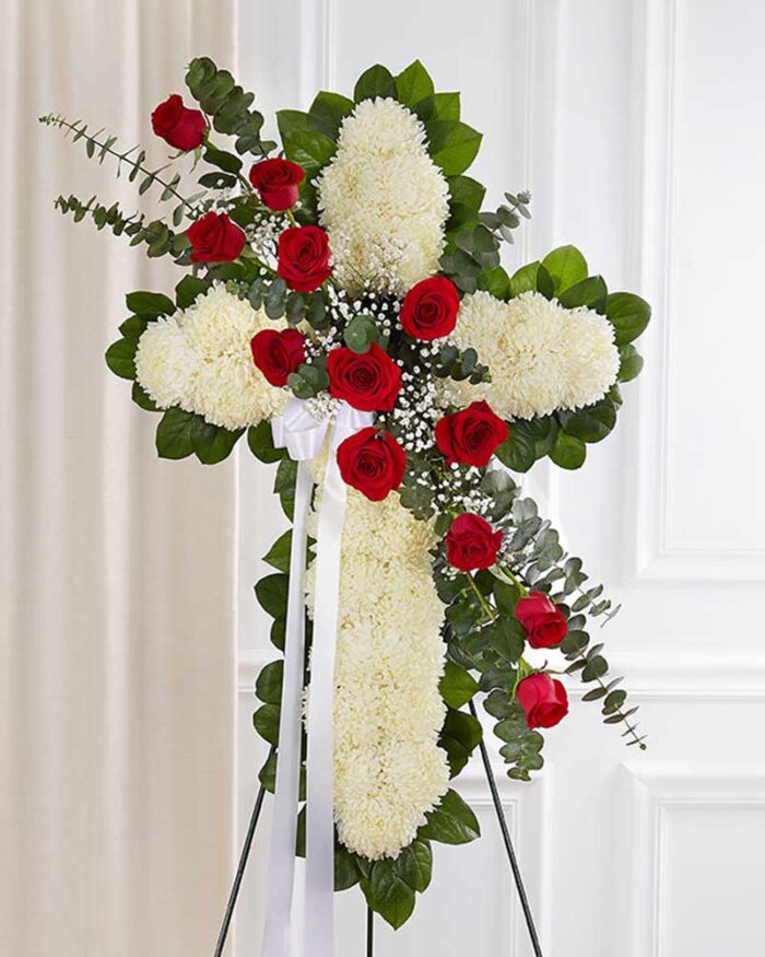 Red & White Cross Spray